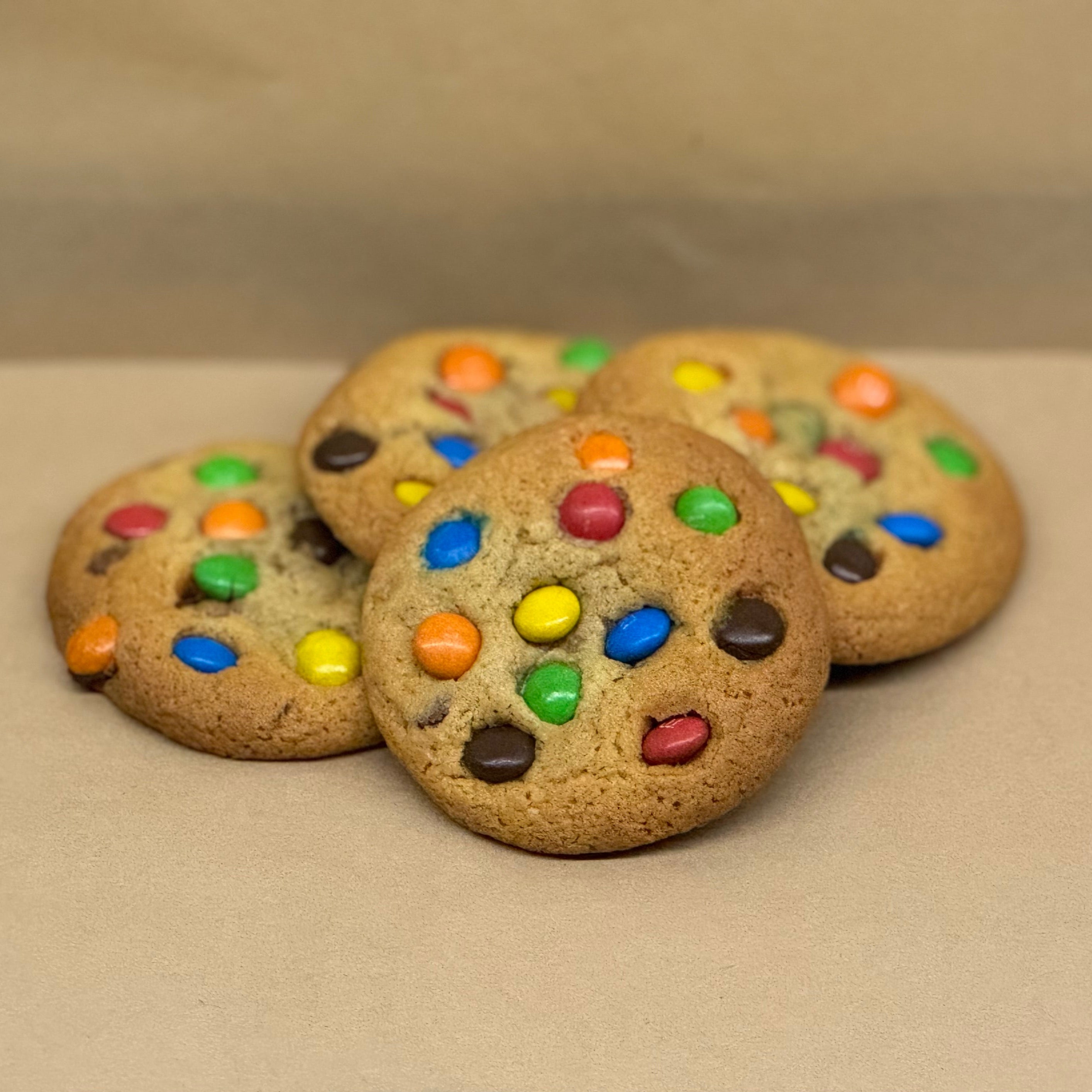 Cookies with colourful m&m's on top